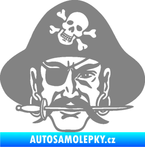 Samolepka Pirát 002 pravá šedá