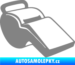 Samolepka Píšťalka 001 pravá šedá