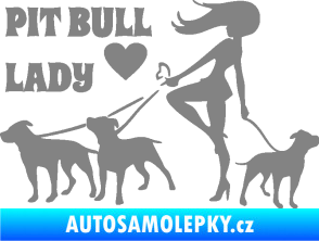 Samolepka Pit Bull lady levá šedá