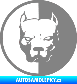 Samolepka Pitbull 001 kruh pravá šedá
