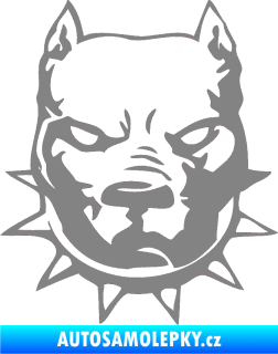 Samolepka Pitbull hlava 002 levá šedá