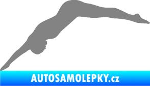 Samolepka Plavání 003  levá skok do vody šedá