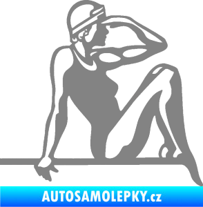 Samolepka Plavkyně 001 pravá šedá