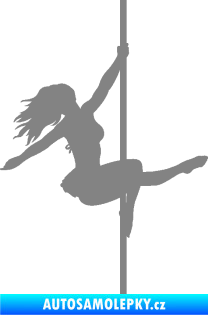 Samolepka Pole dance 001 pravá tanec na tyči šedá