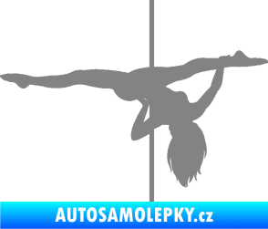 Samolepka Pole dance 002 pravá tanec na tyči šedá