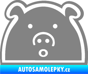 Samolepka Prasátko JDM styl šedá