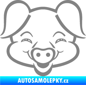 Samolepka Prase 003 veselý čuník šedá