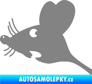 Samolepka Překvapená myš levá šedá