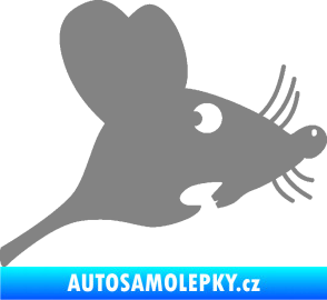 Samolepka Překvapená myš pravá šedá