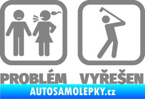 Samolepka Problém? Vyřešen 010 na golf šedá