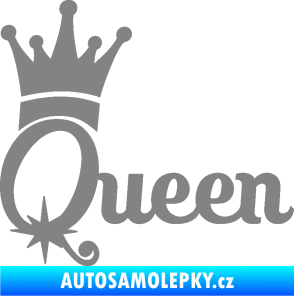 Samolepka Queen 002 s korunkou šedá