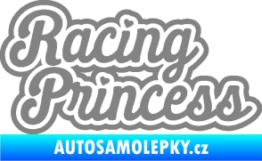 Samolepka Racing princess nápis šedá