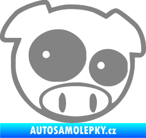 Samolepka Rally pig 001 pravá šedá