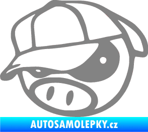 Samolepka Rally pig 003 levá šedá
