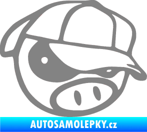 Samolepka Rally pig 003 pravá šedá