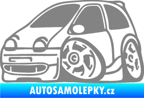 Samolepka Renault Twingo karikatura levá šedá
