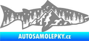 Samolepka Ryba 021 pravá noční rybaření šedá