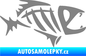 Samolepka Ryba kostra  007 pravá šedá