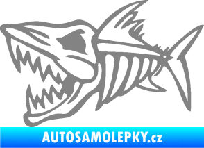 Samolepka Ryba kostra 002 levá šedá