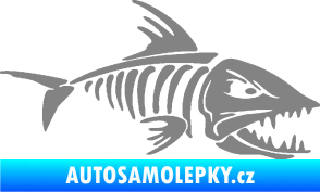 Samolepka Ryba kostra 003 pravá šedá