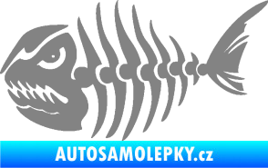 Samolepka Ryba kostra 004 levá šedá
