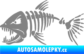 Samolepka Ryba kostra 005 levá šedá