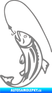 Samolepka Ryba s návnadou 003 levá šedá
