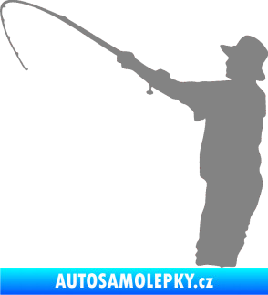 Samolepka Rybář 004 levá šedá