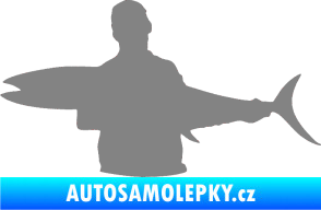 Samolepka Rybář 006 levá šedá