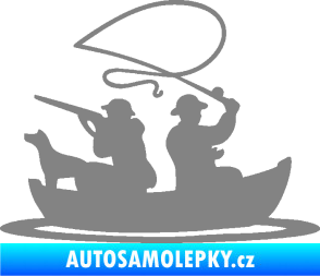 Samolepka Rybaření a lov 001 pravá šedá