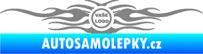 Samolepka Samolepka na zadní sklo plameny se znakem šedá