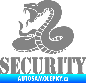 Samolepka Security hlídáno - levá had šedá