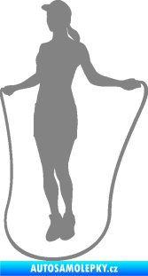 Samolepka Skákání přes švihadlo 001 levá skipping rope šedá