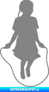 Samolepka Skákání přes švihadlo 004 pravá skipping rope šedá
