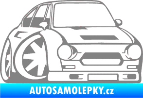 Samolepka Škoda 110r karikatura pravá šedá