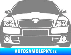 Samolepka Škoda Octavia 2 karikatura  šedá