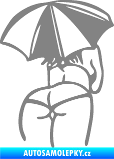 Samolepka Slečna s deštníkem pravá šedá