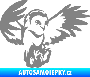 Samolepka Sova 006 pravá šedá