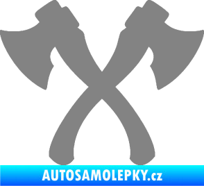 Samolepka Spojené sekery šedá