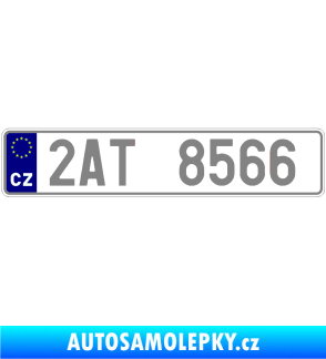 Samolepka SPZ s EU neodrazkový podklad šedá