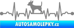 Samolepka Srdeční tep 006 levá čivava šedá