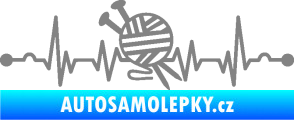 Samolepka Srdeční tep 016 pravá pletení šedá