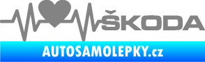 Samolepka Srdeční tep 025 pravá škoda šedá