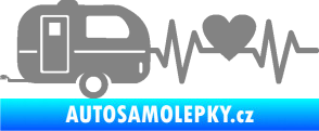 Samolepka Srdeční tep 030 levá kempování šedá