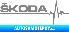 Samolepka Srdeční tep 034 levá Škoda šedá