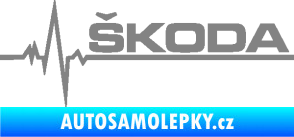 Samolepka Srdeční tep 034 pravá Škoda šedá
