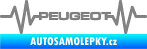 Samolepka Srdeční tep 053 Peugeot šedá