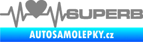 Samolepka Srdeční tep 072 pravá Superb šedá
