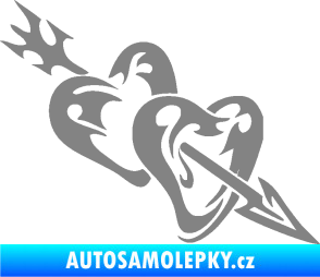 Samolepka Srdíčka 001 pravá se šípem šedá