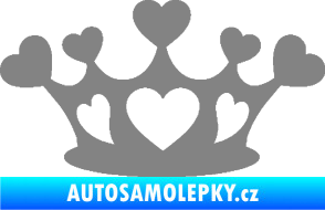 Samolepka Srdíčka korunka šedá